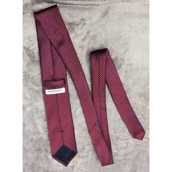 Isaac Mizrahi New York Tie Men's Red Black Geometric Design Necktie 60" - Picture 3 of 8